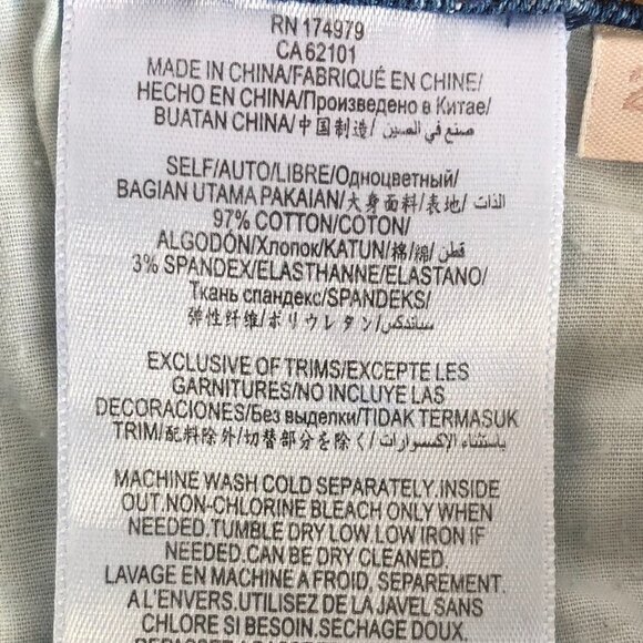 BCBGMAXAZRIA Tomboy 5 Pocket Distressed Med Wash Straight Leg Jeans Blue Sz 29 - Picture 4 of 8